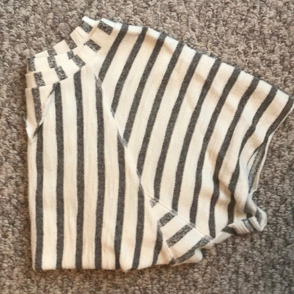 Grey and cream striped top